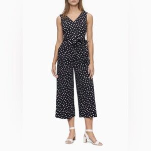 Calvin Klein polka dot jumpsuit.